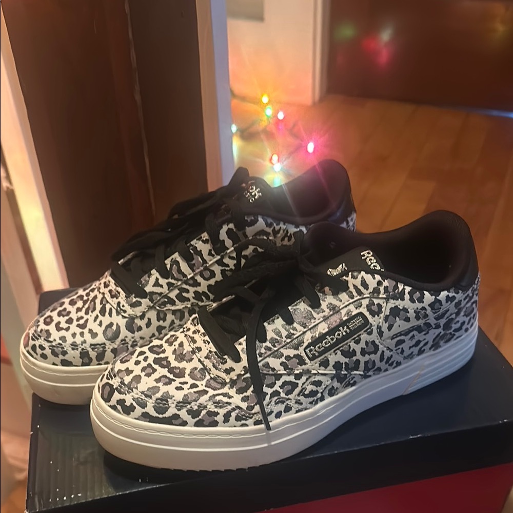 Reebok Club Memt Bold Leopard Print Shoes